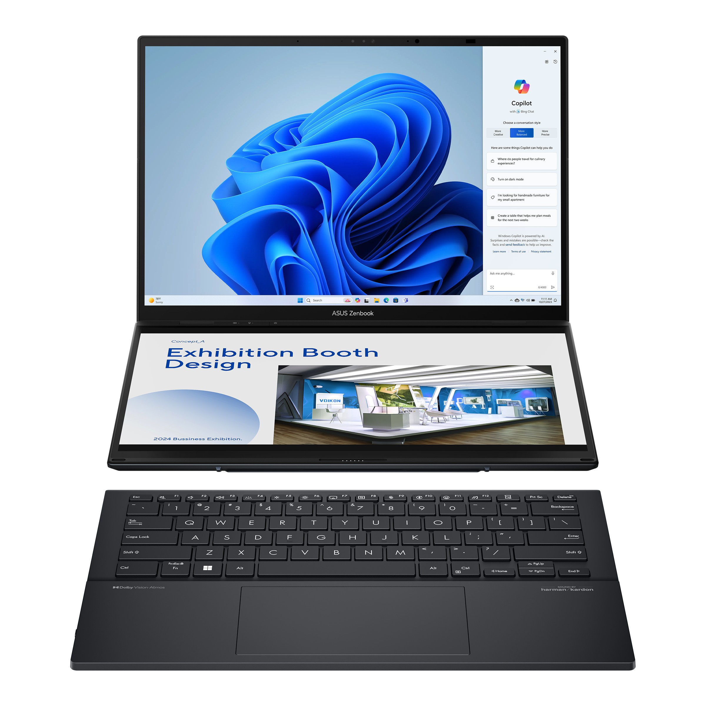 ASUS ZENBOOK DUO UX8406CA-OLED9311TM / INTEL ULTRA 9-285H/ 32GB/ SSD 1TB/ 14" 3K OLED TS/ W11+OHM2024+ M365 GREY